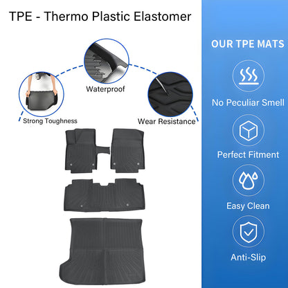TPE Floor Mats Liners+Trunk Cargo Fits 2022-2024 Kia EV6 All-Weather Power Seat