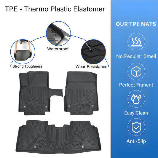 Floor Mats Liner Fits 2022-2024 Kia EV6 4-Door Front-Rear All Weather TPE Black