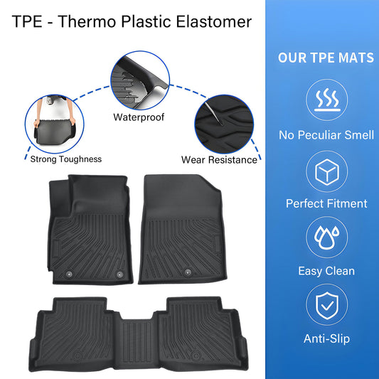 For 2021-2025 Kia Seltos Front & Rear Row TPE Floor Mats Liner Replacement Set
