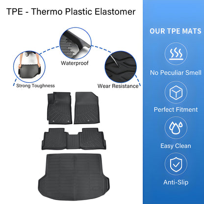 TPE Floor Mats Liners+Trunk Cargo Liner For 2021-2025 Kia Seltos All Weather 4x