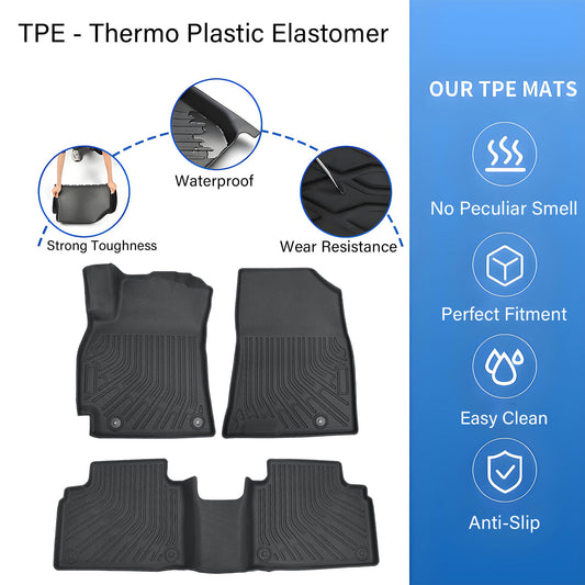 3x Floor Mats Liner For 2025-2026 Kia K4 Sedan 4-Door Front-Rear All Weather TPE