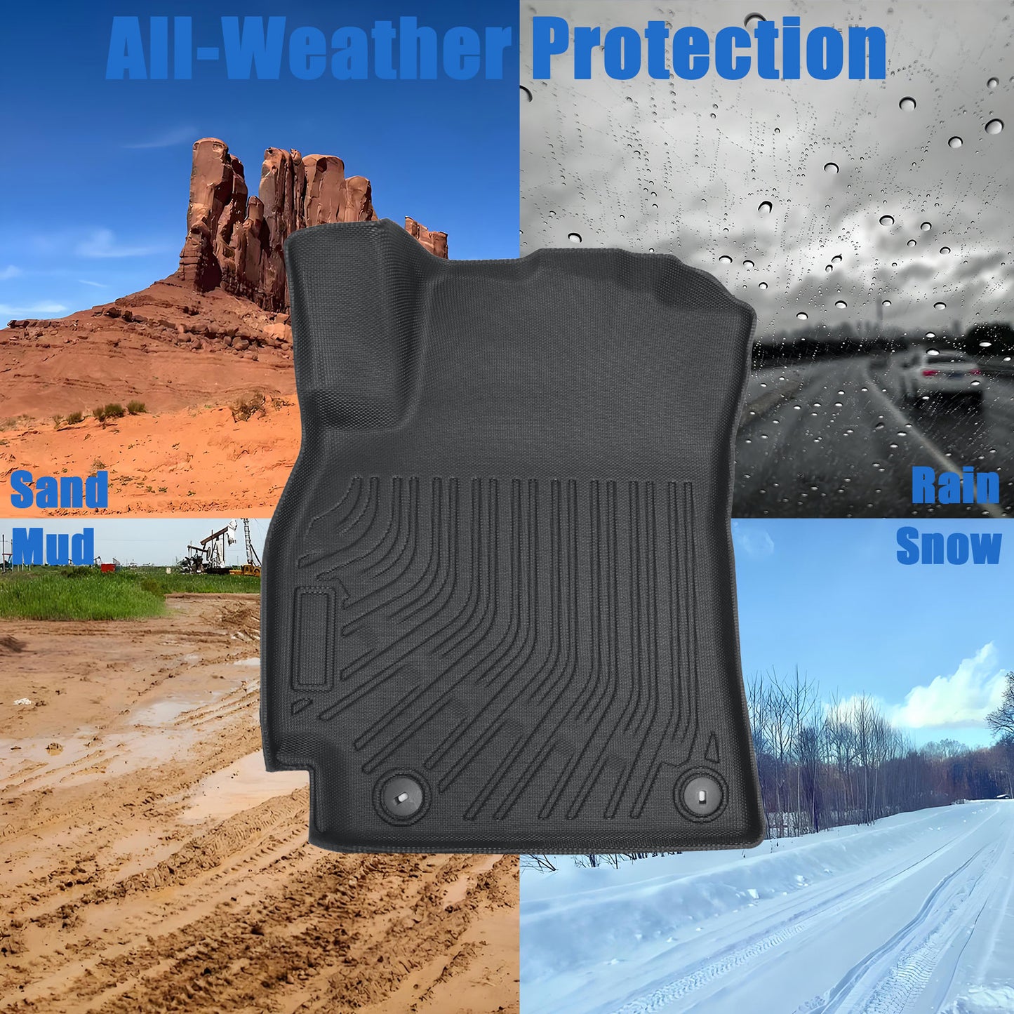 3x Floor Mats Liner For 2025-2026 Kia K4 Sedan 4-Door Front-Rear All Weather TPE