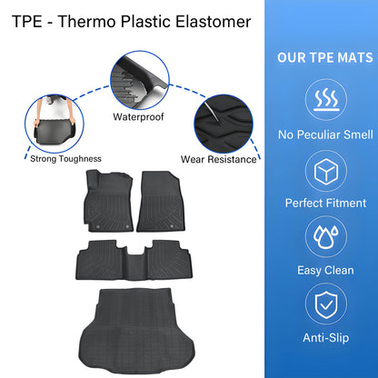 Floor Mats Liners With Trunk Cargo Liner Protection TPE For 2025 - 2026 Kia K4