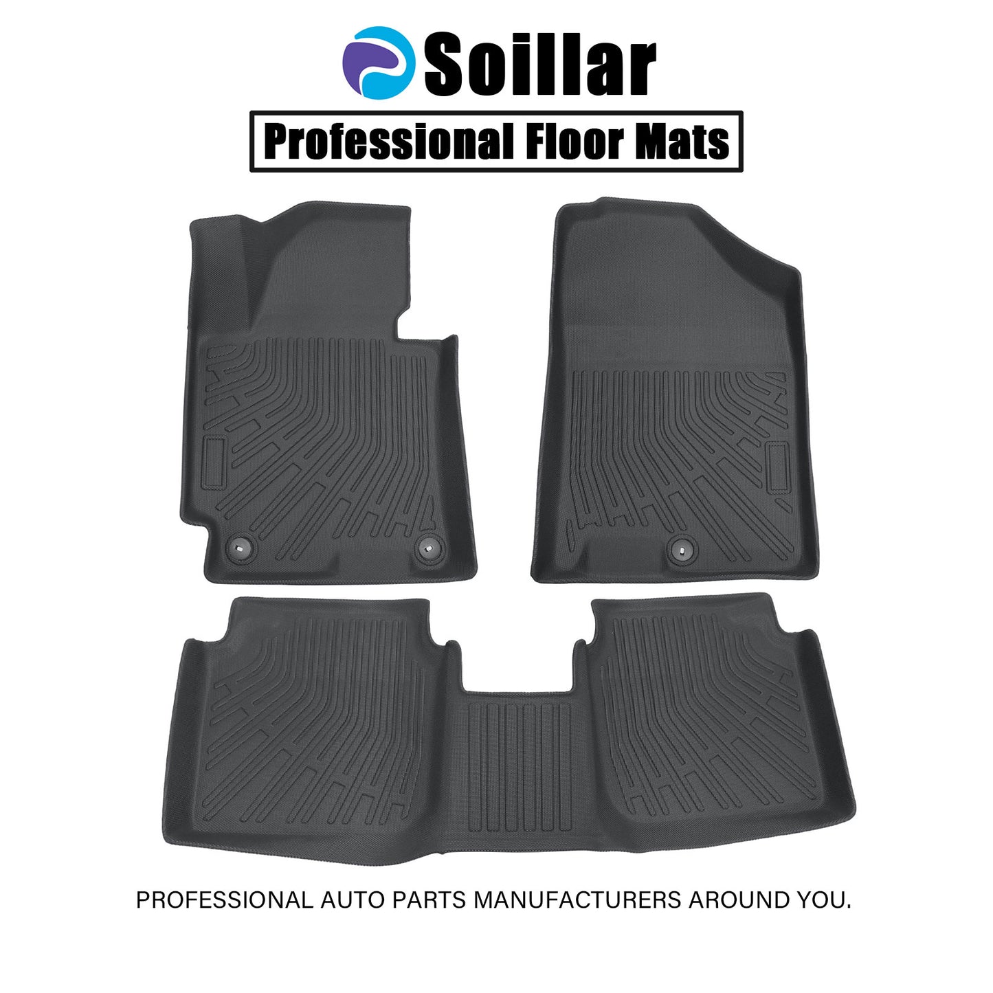Floor Mats Liner For 2011-2016 Hyundai Elantra 4-Door Front-Rear All Weather TPE