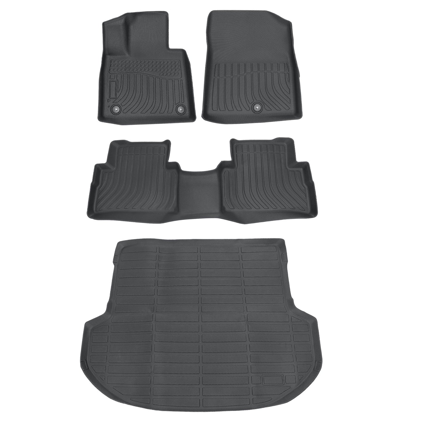 TPE Floor Mats+Trunk Cargo Liner For 2021-2023 Hyundai Santa Fe 5 Seat 3D Black