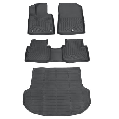TPE Floor Mats+Trunk Cargo Liner For 2021-2023 Hyundai Santa Fe 5 Seat 3D Black