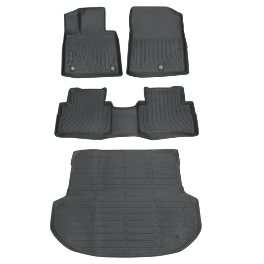 TPE Floor Mats+Trunk Cargo Liner For 2021-2023 Hyundai Santa Fe 5 Seat 3D Black