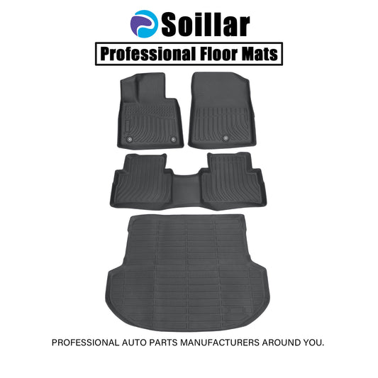 TPE Floor Mats+Trunk Cargo Liner For 2021-2023 Hyundai Santa Fe 5 Seat 3D Black