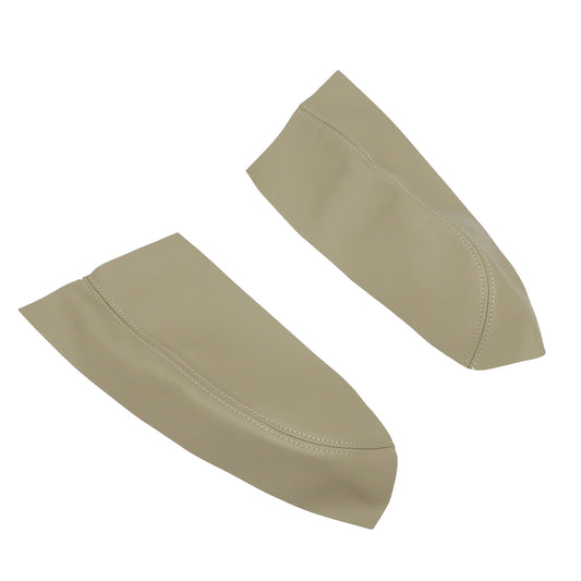 2Pcs Fits 2009-2015 Honda Pilot Rear Door Panels Leather Armrest Cover Beige Tan