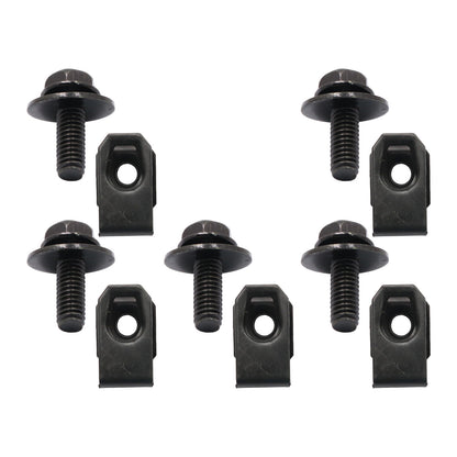 10x For Nissan Body Bolts & U-nut Clips M6 Engine Undertray Splash Shield Guard