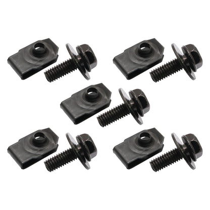 10x For Nissan Body Bolts & U-nut Clips M6 Engine Undertray Splash Shield Guard