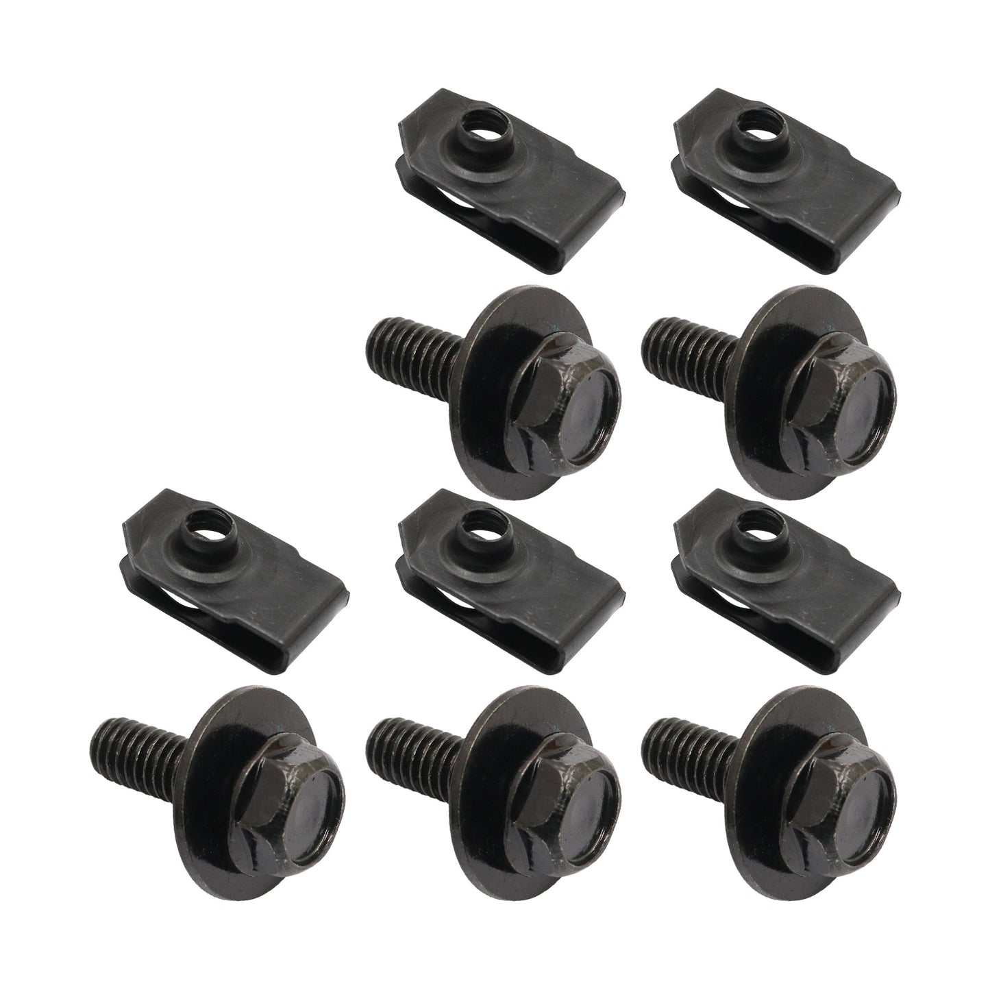 10x For Nissan Body Bolts & U-nut Clips M6 Engine Undertray Splash Shield Guard