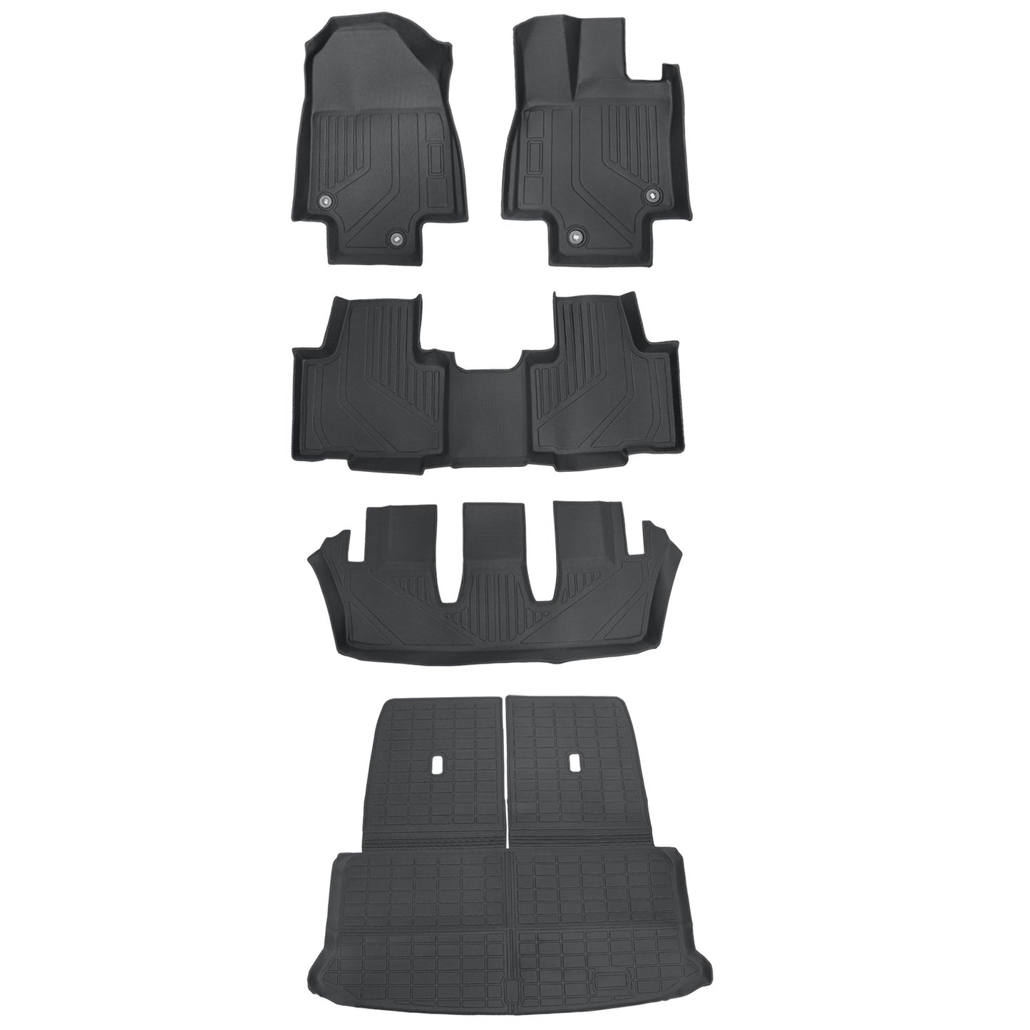 Floor Mat & Trunk Cargo Liners For 2024-2026 Lexus TX with Subwoofer TPE Black