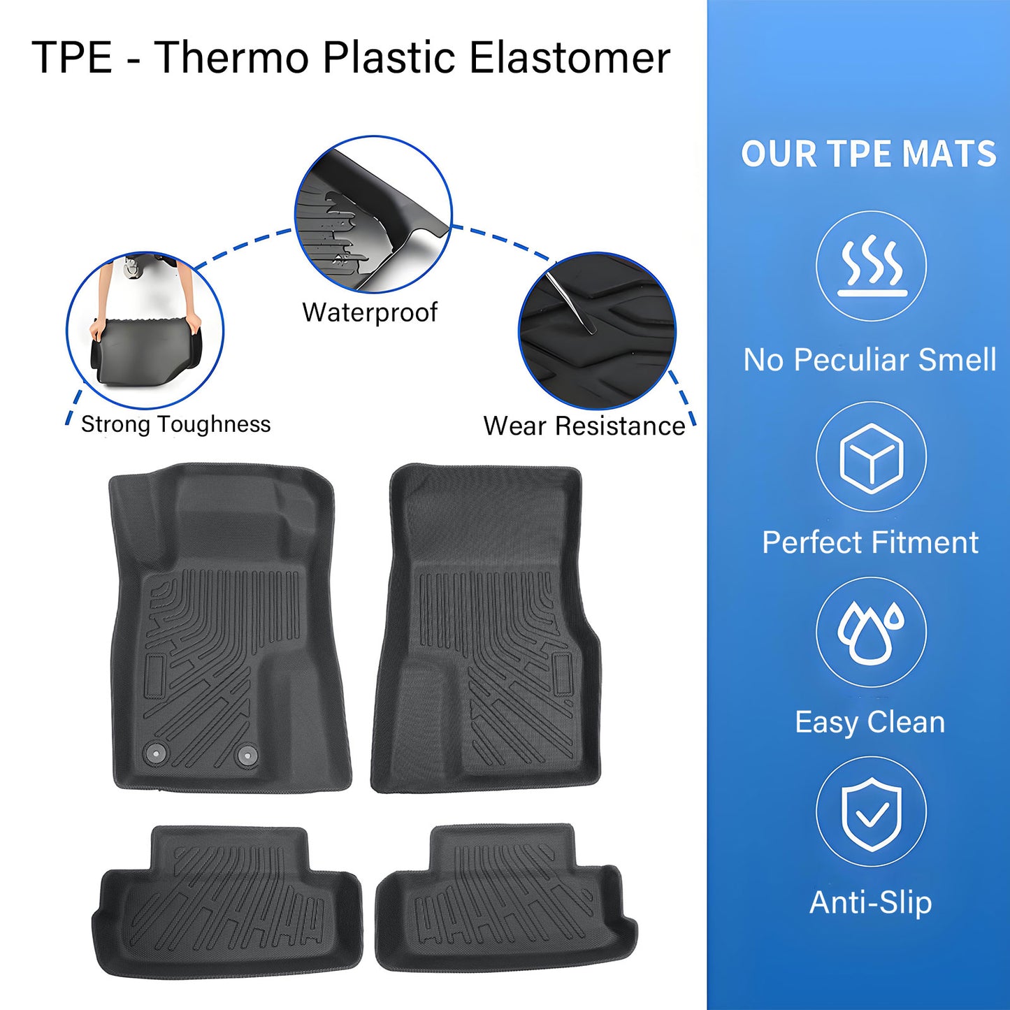 Floor Mats Liner For 2004-2014 Ford Mustang Front & Rear All Weather TPE 4X New