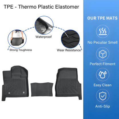 Floor Mats Liner TPE Fits 2015-2025 Ford F-150 Regular Cab 1st Row Bucket Seat