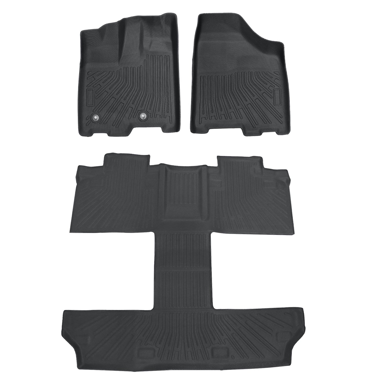 TPE Front & 2nd & 3rd Row Floor Mats Liners For 2011-2012 Toyota Sienna 7 Seats