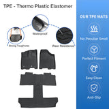 TPE Front & 2nd & 3rd Row Floor Mats Liners For 2011-2012 Toyota Sienna 7 Seats