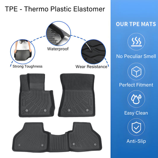 New Fits 2011-2018 BMW X3/2015-2018 BMW X4 TPE Floor Mats Liner 4-Door Black 3X