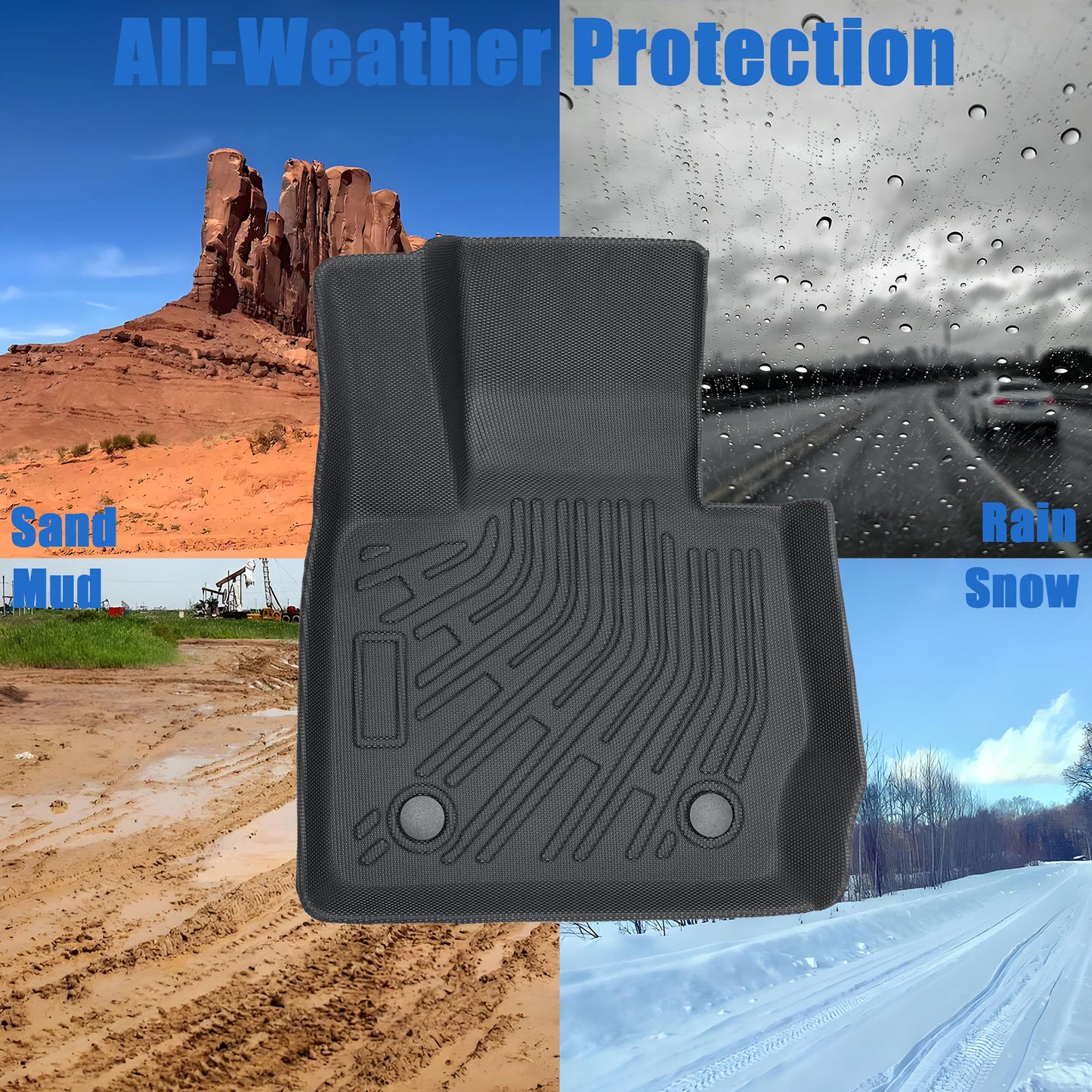 New Fits 2011-2018 BMW X3/2015-2018 BMW X4 TPE Floor Mats Liner 4-Door Black 3X