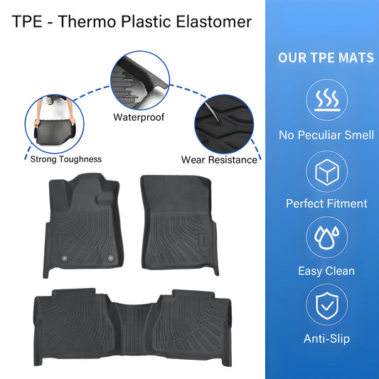 Floor Mats Liner For 2007-2011 Toyota Tundra Double Cab/CrewMax All Weather TPE