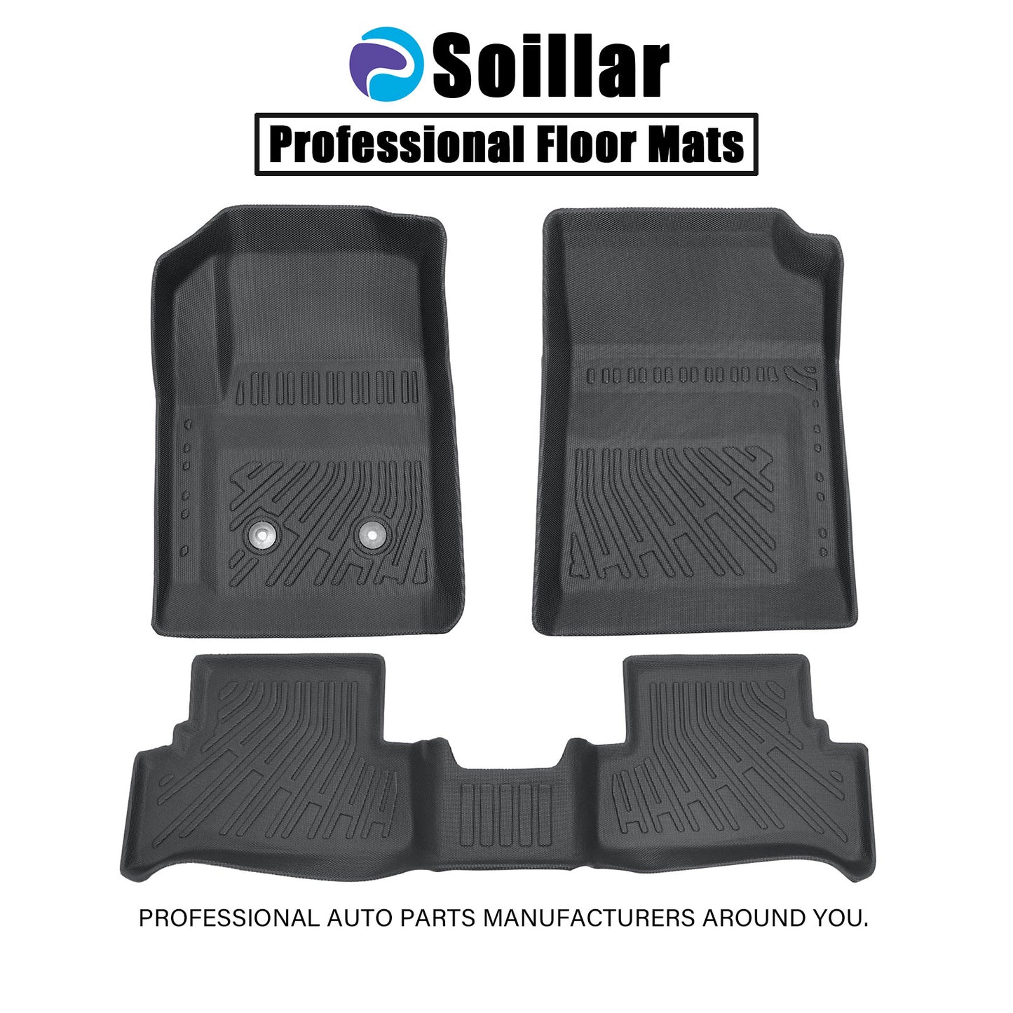 Floor Mats Liner Fits 2015-2022 Chevy Colorado GMC Canyon Extended Cab TPE Black