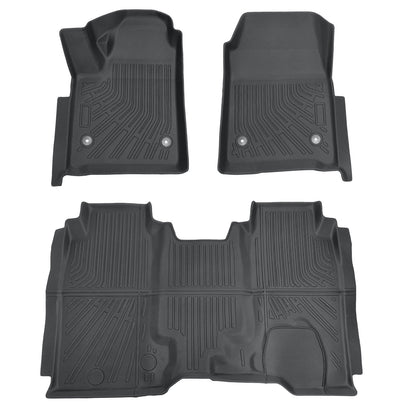 For 2024 2025 Chevy Silverado EV WT TPE Front & Rear Floor Mats Liners Set 3Pcs