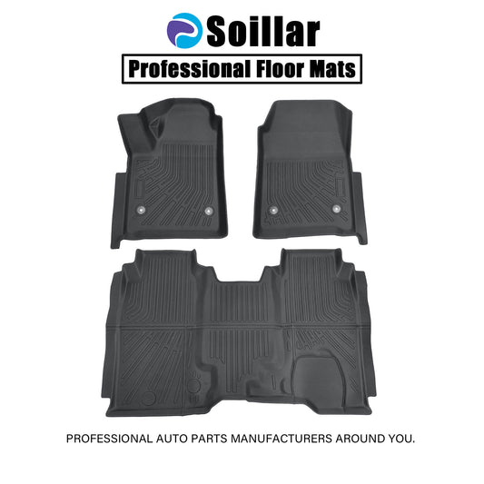 For 2024 2025 Chevy Silverado EV WT TPE Front & Rear Floor Mats Liners Set 3Pcs