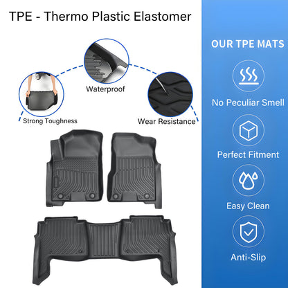 Floor Mats Liner For 2019-2024 Nissan Armada Infiniti QX80 All Weather TPE 3PCS