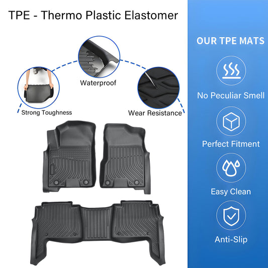 Floor Mats Liner For 2019-2024 Nissan Armada Infiniti QX80 All Weather TPE 3PCS