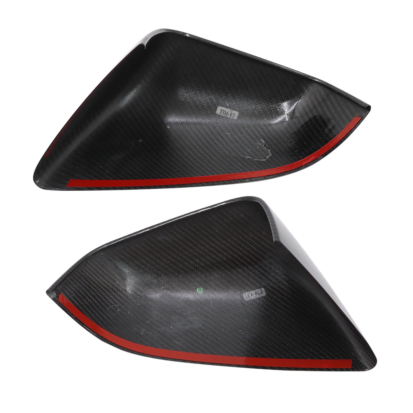 For 16-2025 Tesla Model X Side Mirror Covers Cap Direct Add-on Real Carbon Fiber