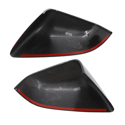 For 16-2025 Tesla Model X Side Mirror Covers Cap Direct Add-on Real Carbon Fiber