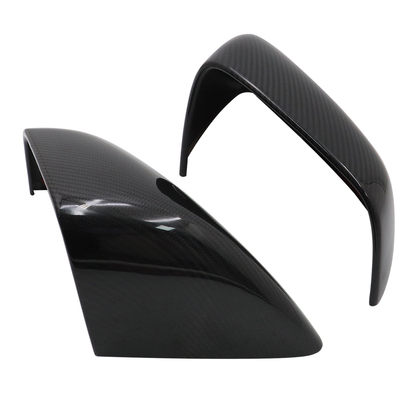 For 16-2025 Tesla Model X Side Mirror Covers Cap Direct Add-on Real Carbon Fiber