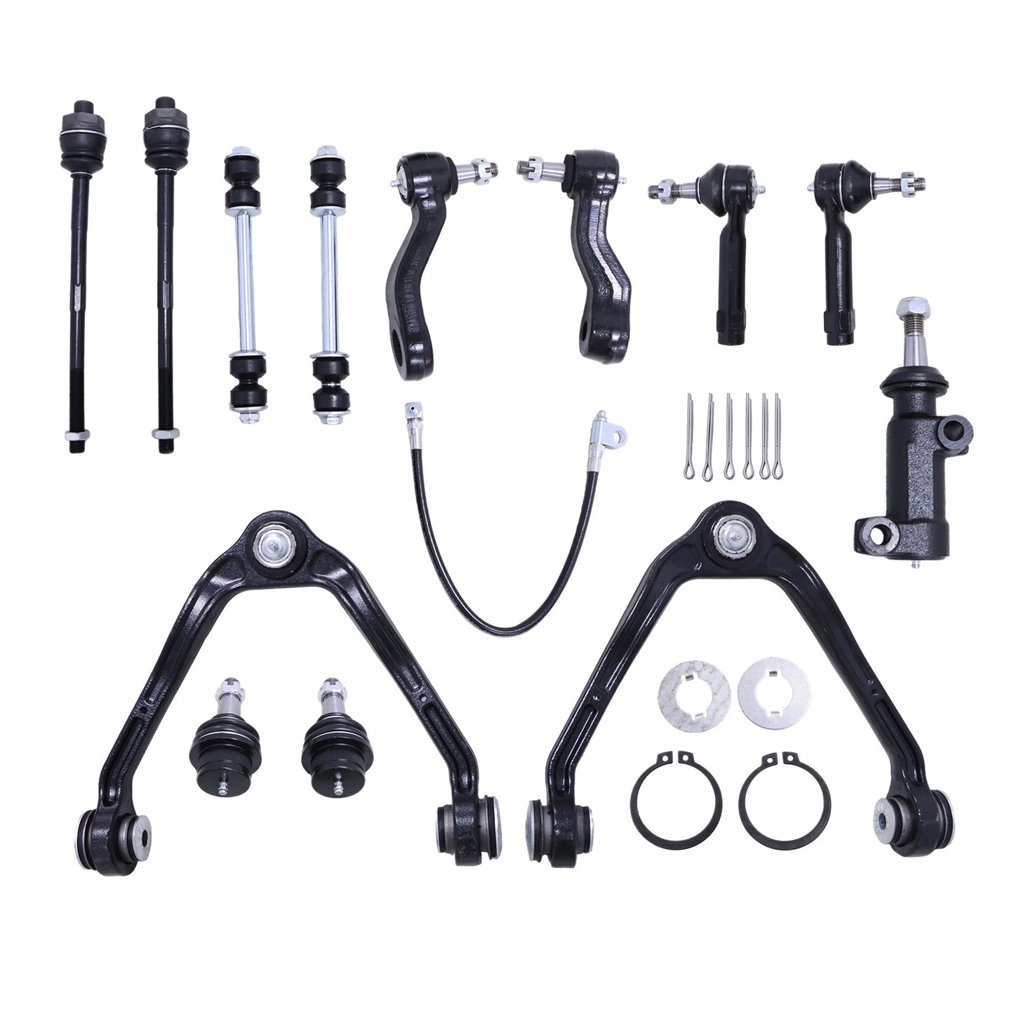 13Pc For GMC Yukon 4WD 2001-2006 Front Upper Control Arms Idler Arm Tie Rods Kit