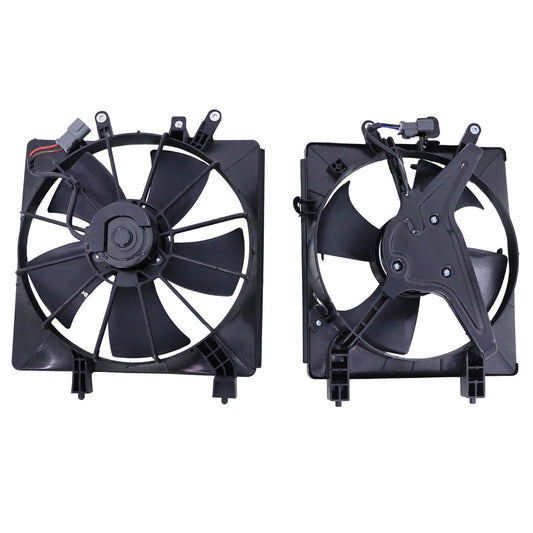 New 2PCS AC Condenser Cooling Fan Left & Right For Honda Civic 2001-2005