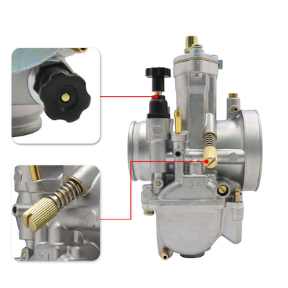 PWK 34mm Pre-Jetted Carburetor For Honda CR125R 1979-2008 CR125M 1974-1978