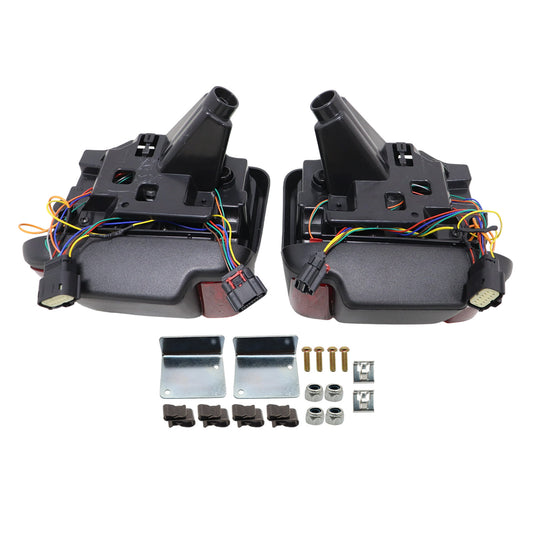 L & R Red LED Tail Lights FIT Jeep Wrangler JL 18-24 w/Blind Spot Plug+Bracket