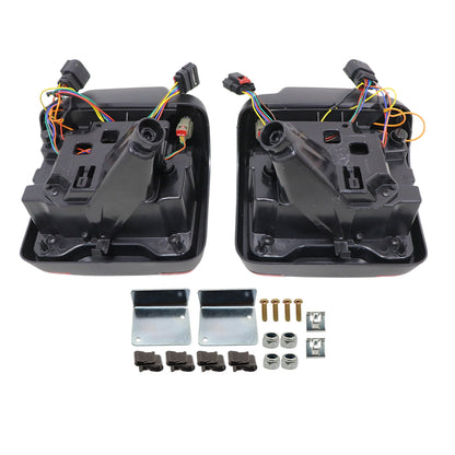 L & R Red LED Tail Lights FIT Jeep Wrangler JL 18-24 w/Blind Spot Plug+Bracket