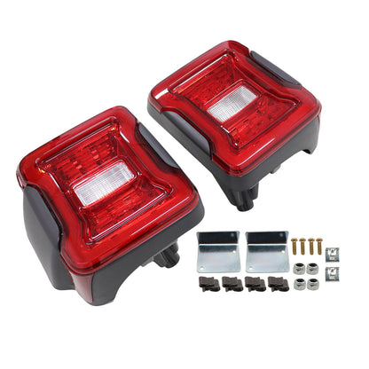 L & R Red LED Tail Lights FIT Jeep Wrangler JL 18-24 w/Blind Spot Plug+Bracket