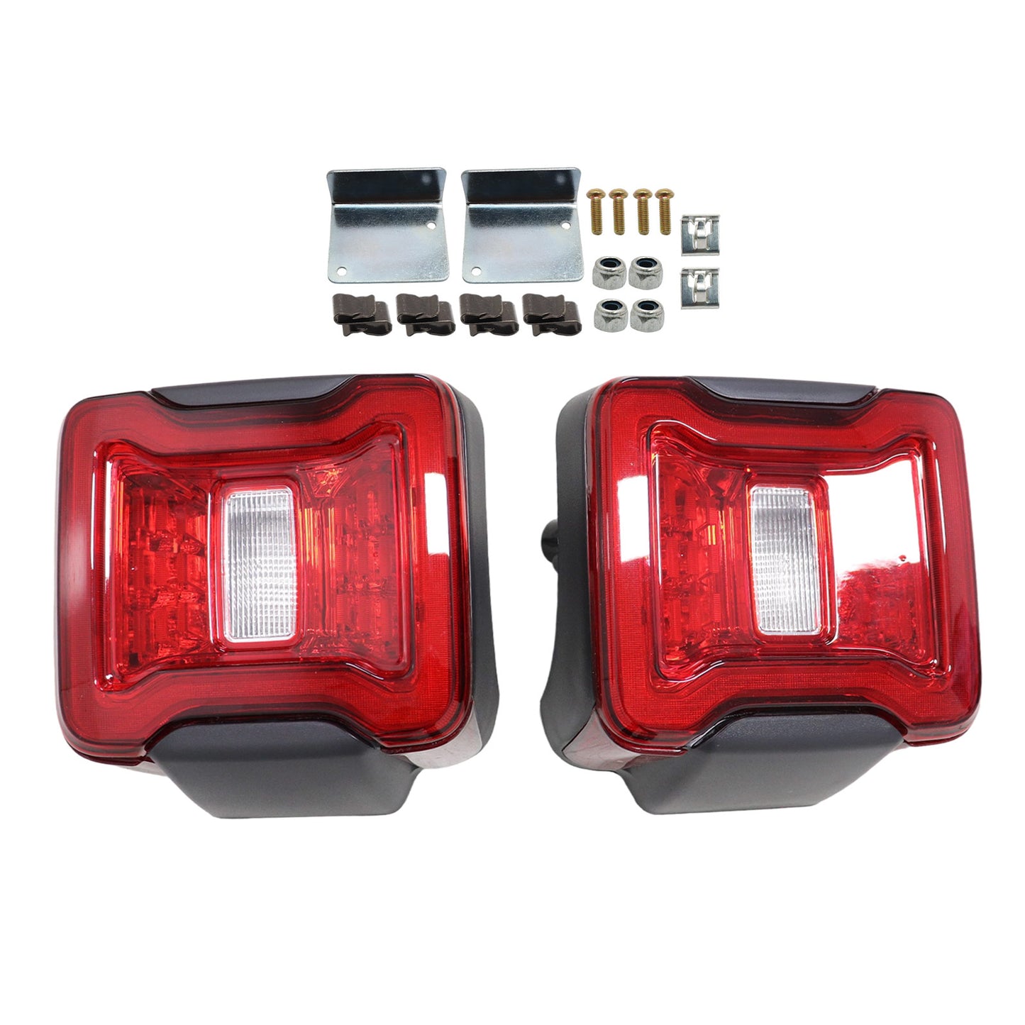 L & R Red LED Tail Lights FIT Jeep Wrangler JL 18-24 w/Blind Spot Plug+Bracket