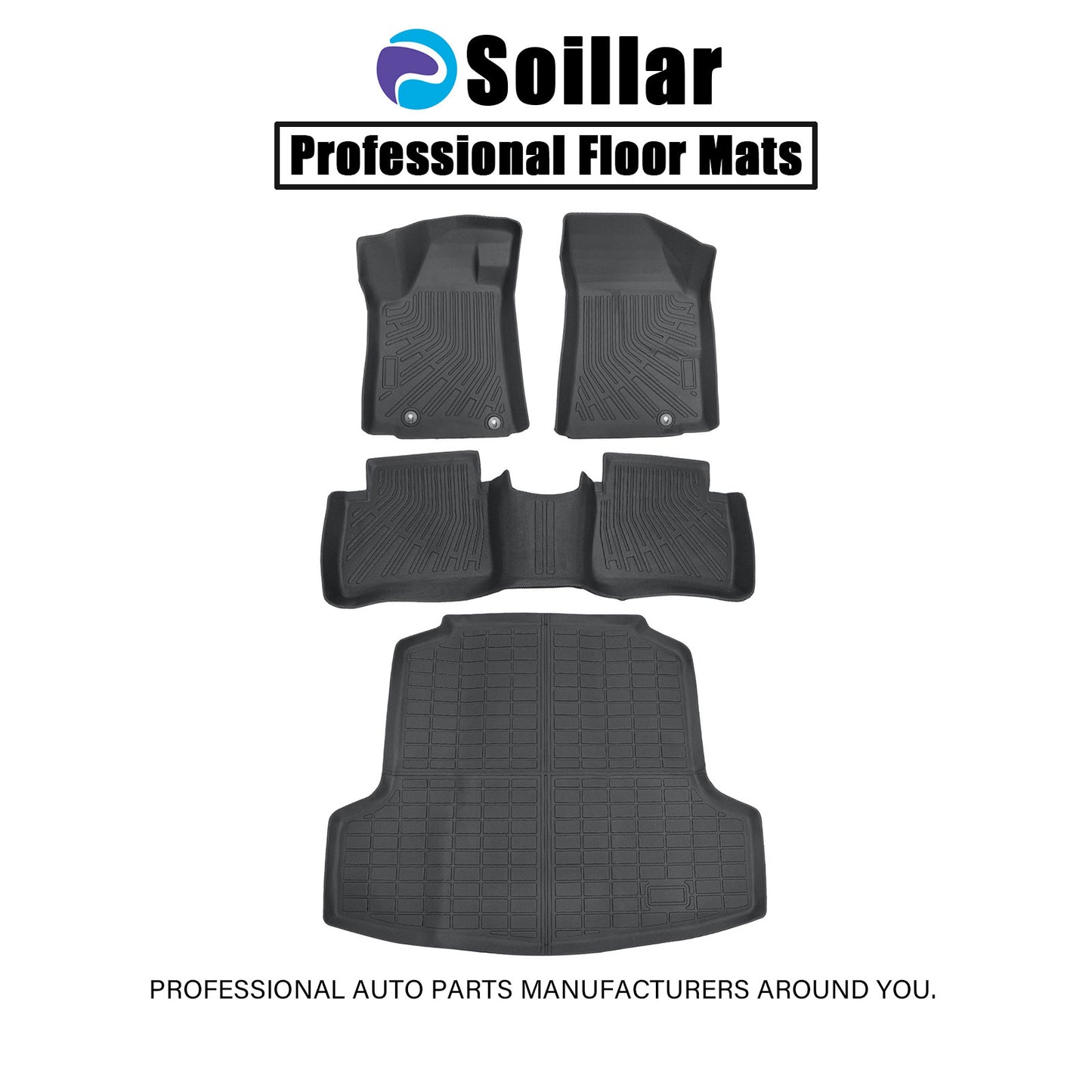TPE All Weather For 2013-18 Nissan Altima Floor Mats Liners & Trunk Cargo Liner