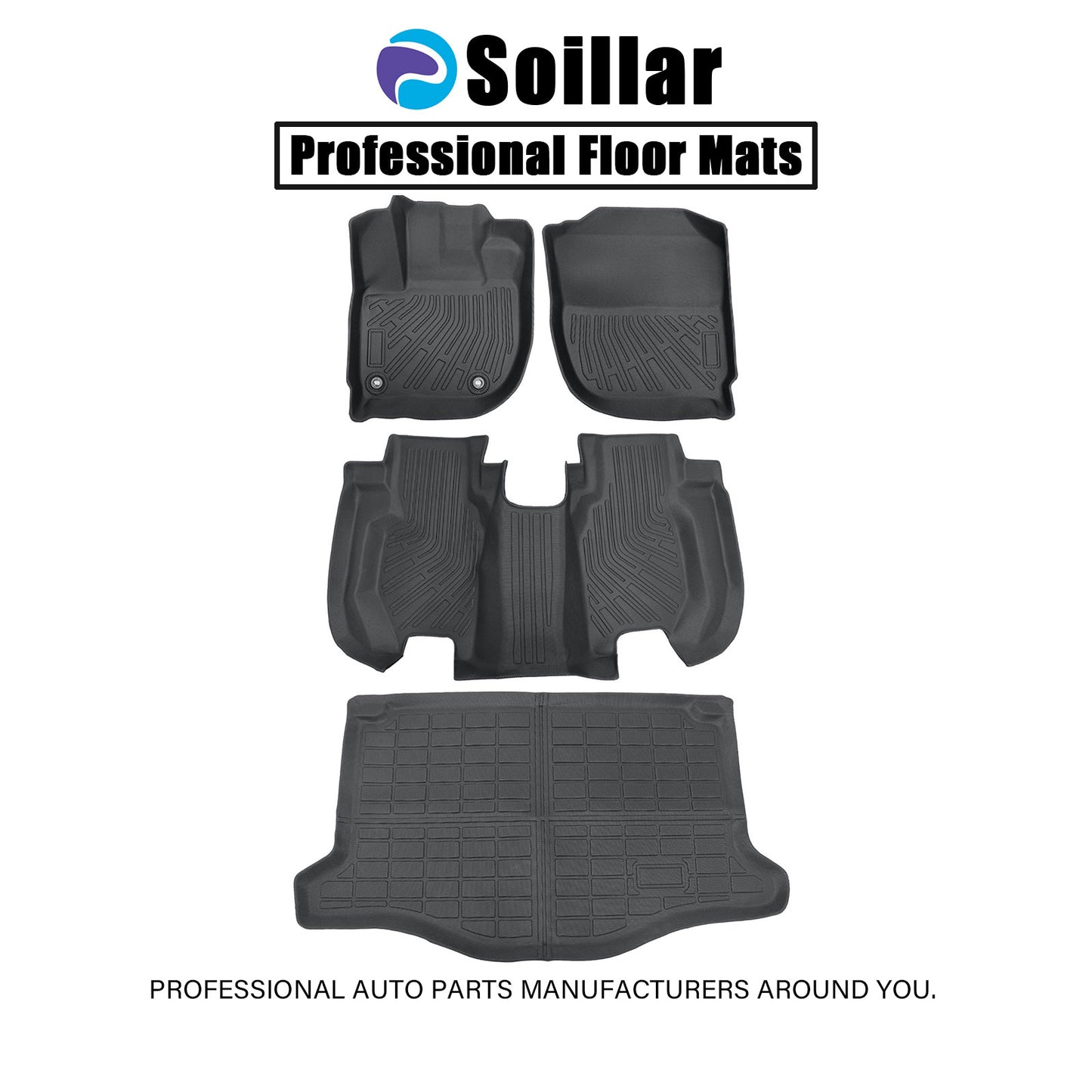 For 2015-2020 Honda Fit 4Door TPE Floor Mats+Trunk Cargo Liner All Weather New
