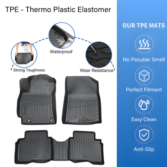 Floor Mats Liner For 2021-2024 Hyundai Elantra Hybrid Front-Rear All Weather TPE