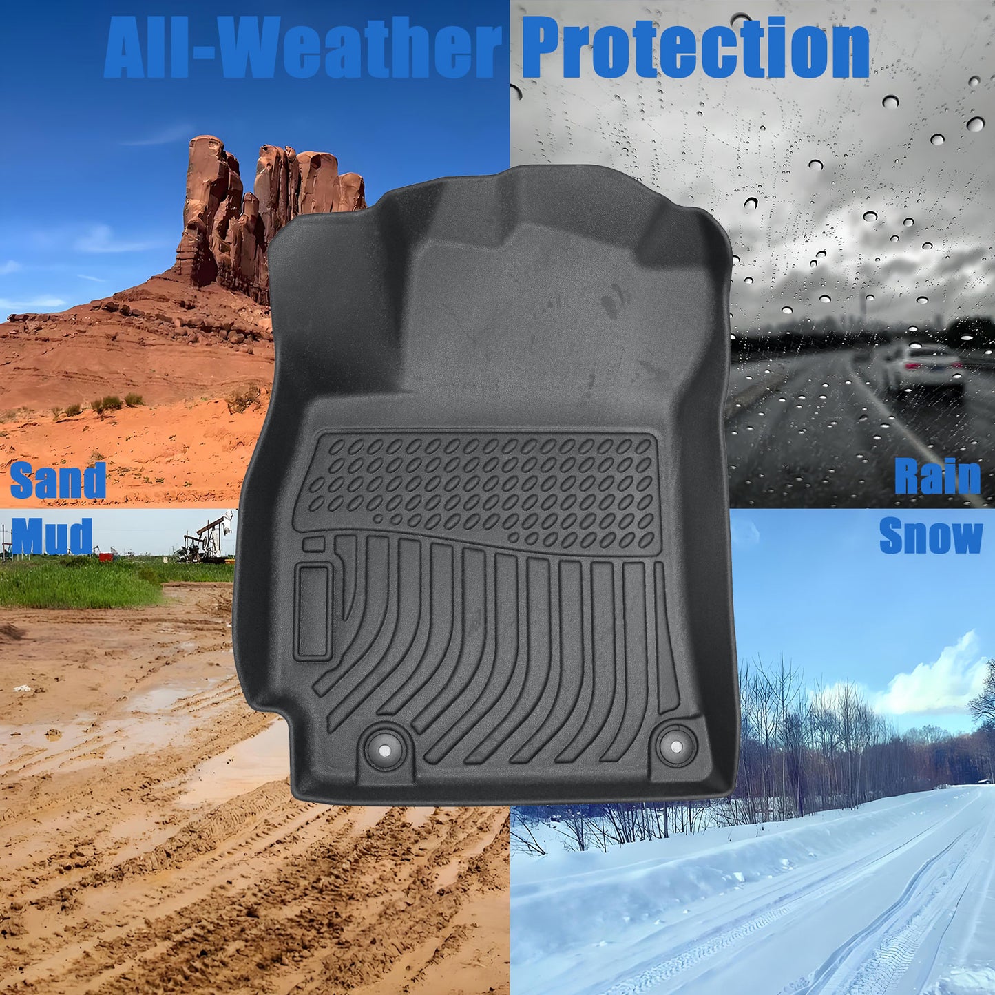 Floor Mats Liner For 2021-2024 Hyundai Elantra Hybrid Front-Rear All Weather TPE