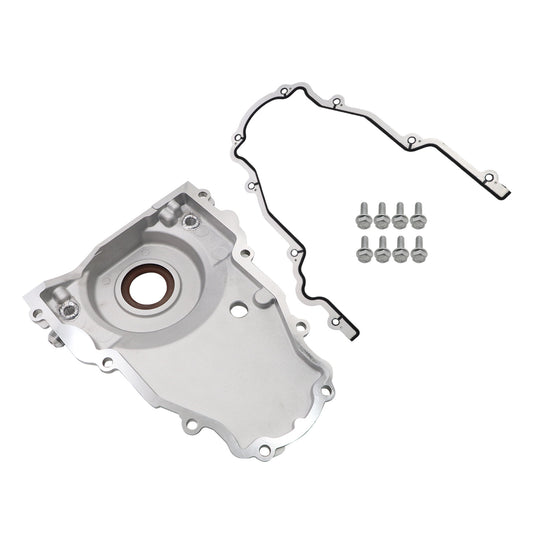 For LS Gen 4 Front Engine Timing Chain Cover w/10AN Twin Turbo Oil Drain Fitting