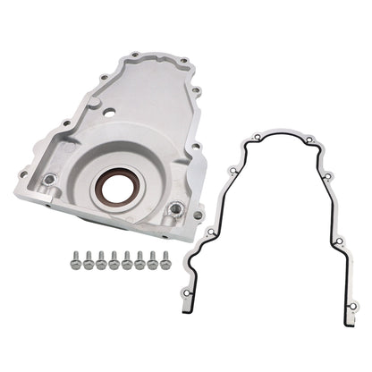 For LS Gen 4 Front Engine Timing Chain Cover w/10AN Twin Turbo Oil Drain Fitting