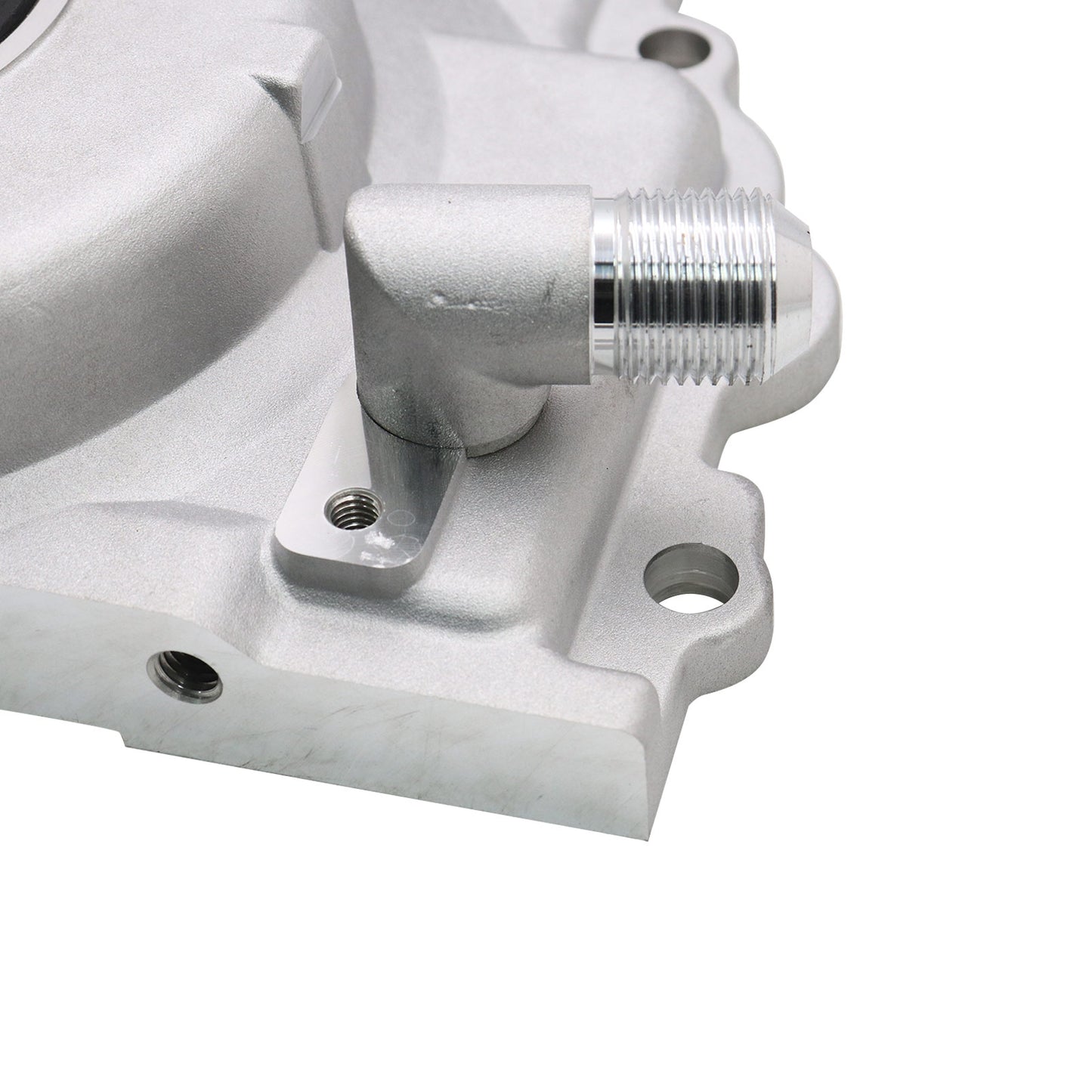 For LS Gen 4 Front Engine Timing Chain Cover w/10AN Twin Turbo Oil Drain Fitting