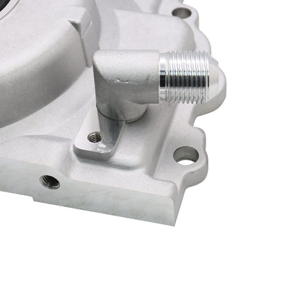 For LS Gen 4 Front Engine Timing Chain Cover w/10AN Twin Turbo Oil Drain Fitting