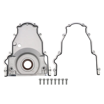 For LS Gen 4 Front Engine Timing Chain Cover w/10AN Twin Turbo Oil Drain Fitting