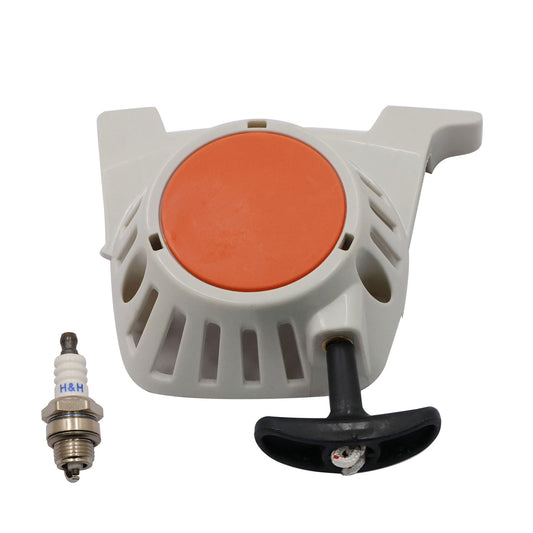 Recoil Starter & Spark Plug Replacement Fits STIHL FS91 FS111 FS131 KM91R KM111R