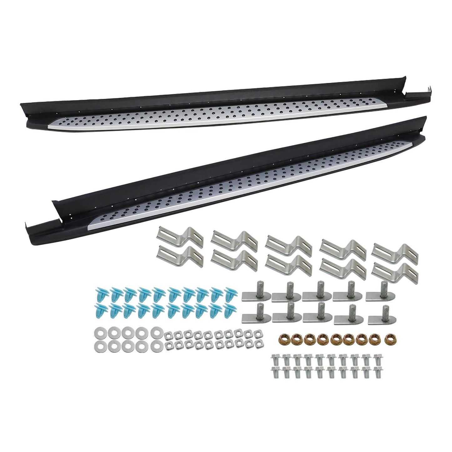Fit Hyundai Santa Fe 2019-2023 Pair Black Running Boards Side Steps